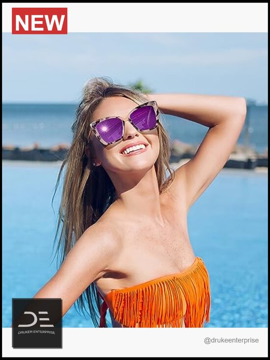 Polarized Cat Eye Sunglasses, Retro Oversized Square Sun Glasses main image 7
